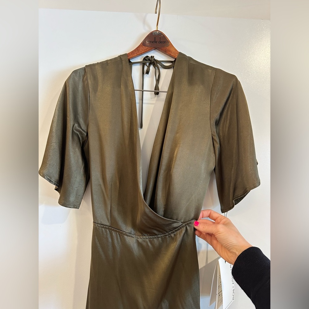 NWT WHIMSY + ROW Lola Wrap Dress in Hunter XS